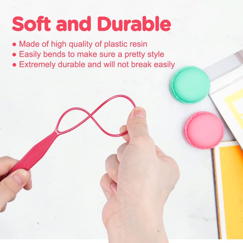 TsMADDTs Hair Braiding Tools Set, 8PCS Topsy Tail Tools, 8PCS French Centipede Braiders for French Twist Plait Ponytail, 10PCS Black Hair Ties Bulk - Image 5
